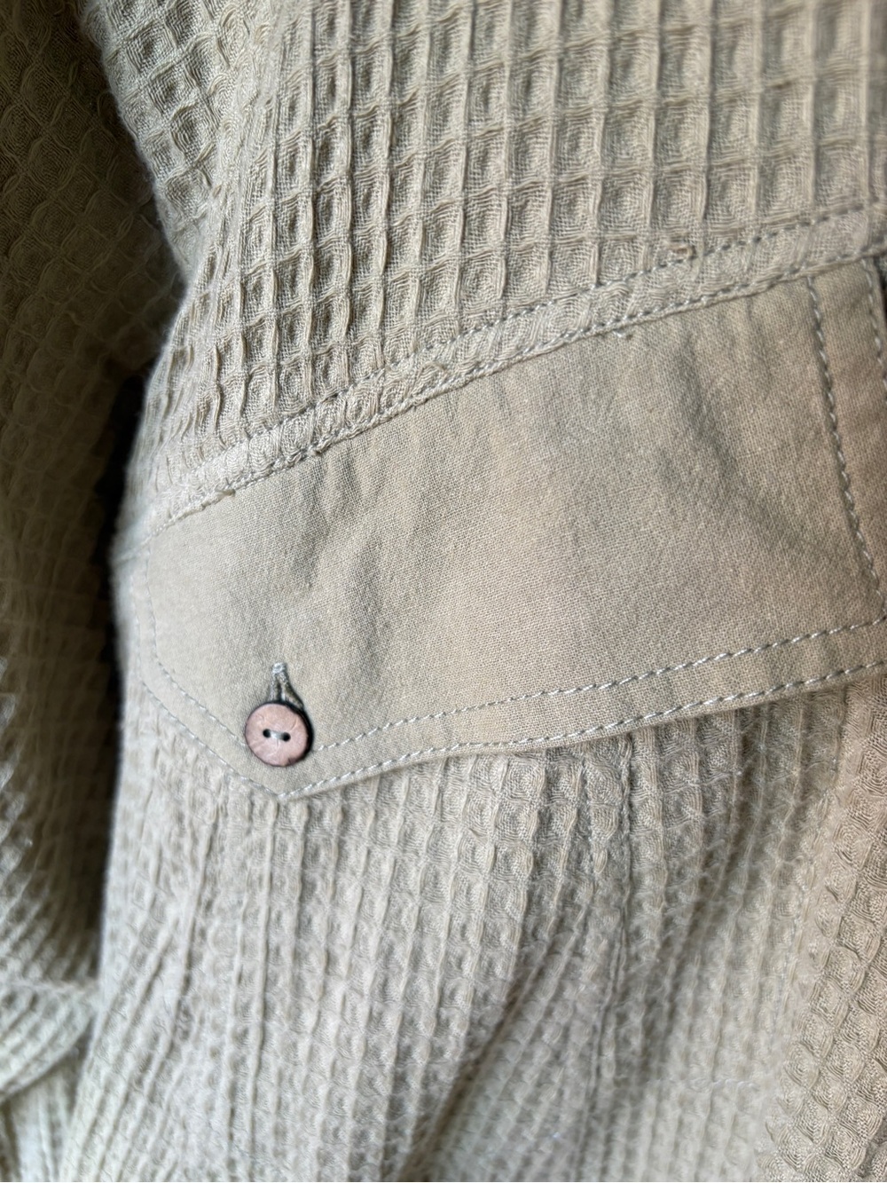 Free People Waffle-Knit Hooded Tunic in Olive - Picture 7 of 9